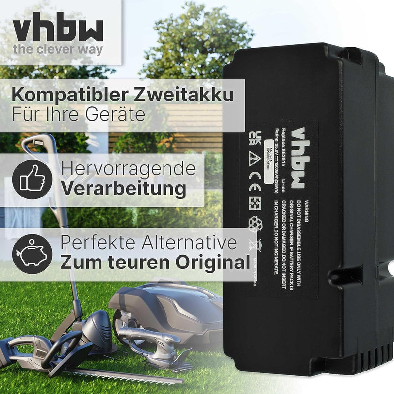 vhbw Akku kompatibel mit Garden Feelings R800Easy Rasenmäher Rasenroboter (1500mAh, 25,2V, Li-Ion)