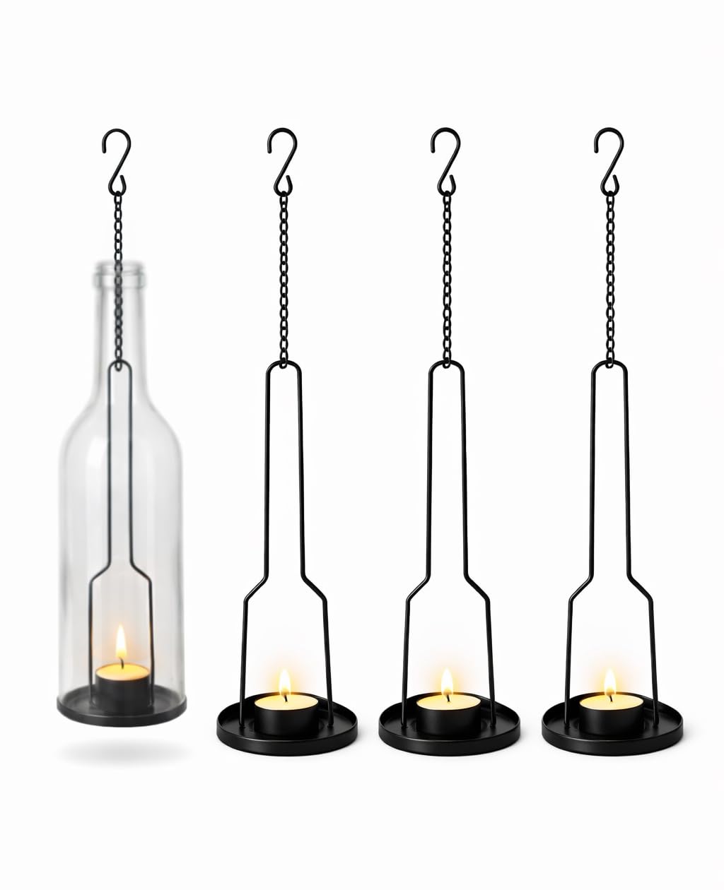 gzero Schmiedeeisen Leuchter, matt schwarz Finish dekorativer Kerzenhalter für Heimwerker Beleuchtun