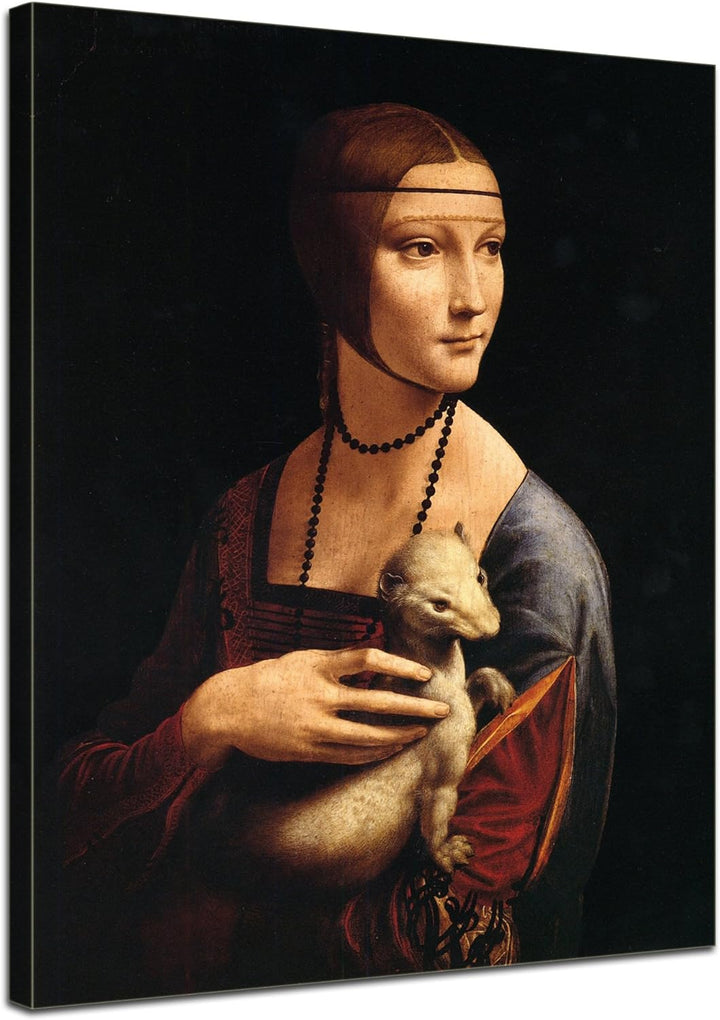 Bilderdepot24 Bild auf Leinwand | Leonardo da Vinci Die Dame mit dem Hermelin in 50x70 cm als Wandbi