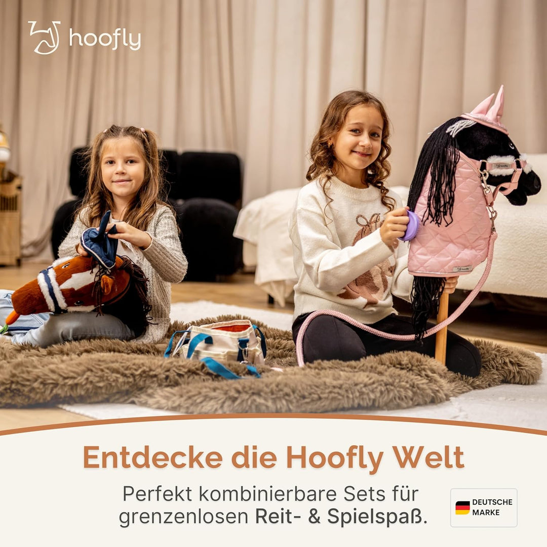 Hobby Horse Zubehör Set – Decke &amp; Fliegenhaube in Grau für Hobby Horses [TÜV geprüft] – Hochwertige