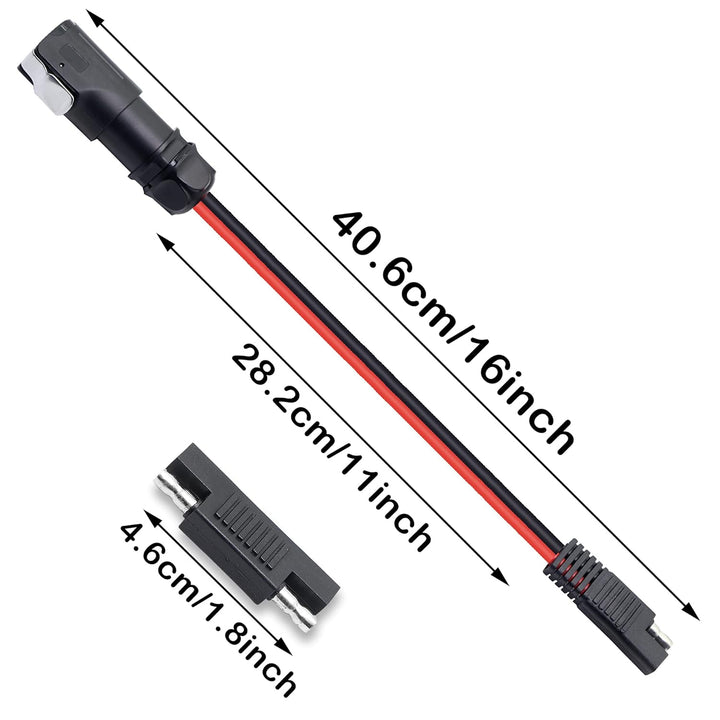 GINTOOYUN SAE auf LP-20 Kabeladapter, wasserdicht, 10 AWG, 2-polig, industrieller Rundstecker auf SA