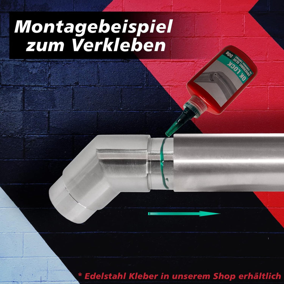 PRIOstahl Eckbogen Rohrbogen Rohrverbinder Steckfitting Eckverbinder Bogen 135 Grad - 2 Stück Ø 42,4