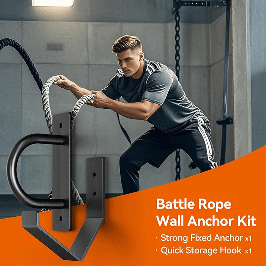 Battle Rope Wall Holder, Heavy-Duty Steel Exercise Rope Storage, Sturdy Workout Bracket, Multipurpos