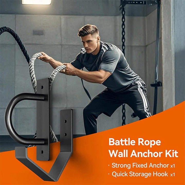 Battle Rope Wall Holder, Heavy-Duty Steel Exercise Rope Storage, Sturdy Workout Bracket, Multipurpos