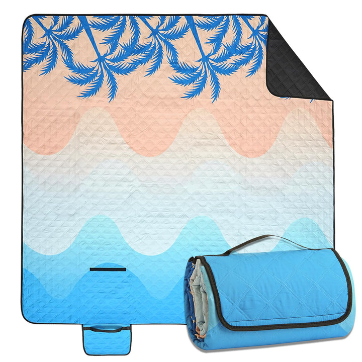 Picknickdecke 200x200 cm - Stranddecke XXL, wasserdicht & isoliert Campingdecke, atmungsaktiv und we