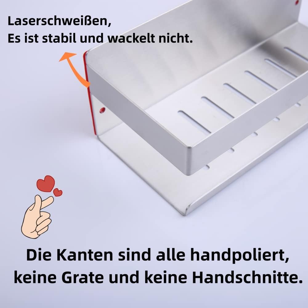 Duschablage ohne Bohren Gebürstetes Nickel, Duschregal Wandmontage Edelstahl SUS304 Rostfreier Dusch