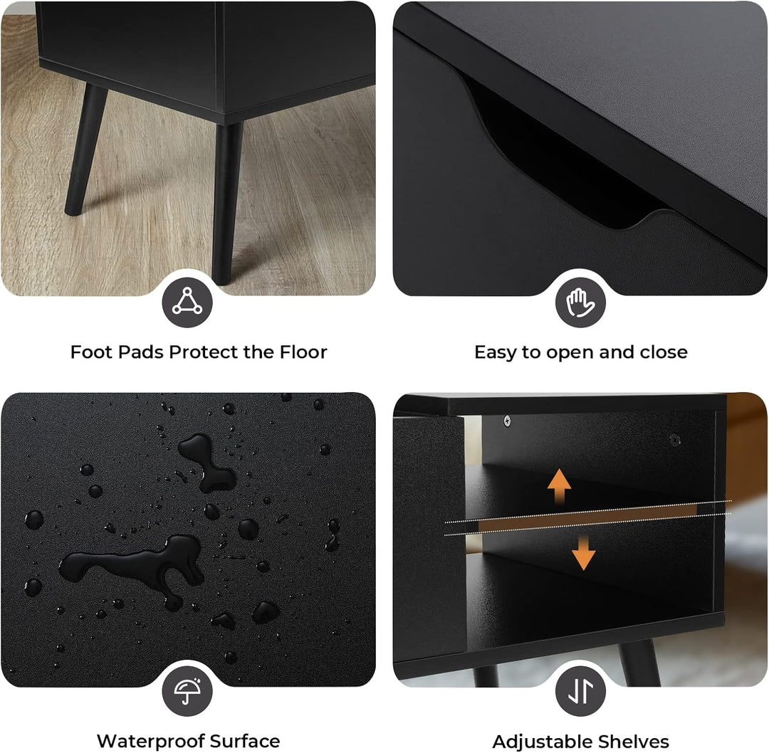 VOWNER Couchtisch Höhenverstellbar Ausziehbarer Kaffeetisch, Wohnzimmertisch, Stabiler Lift-Top-Tisc