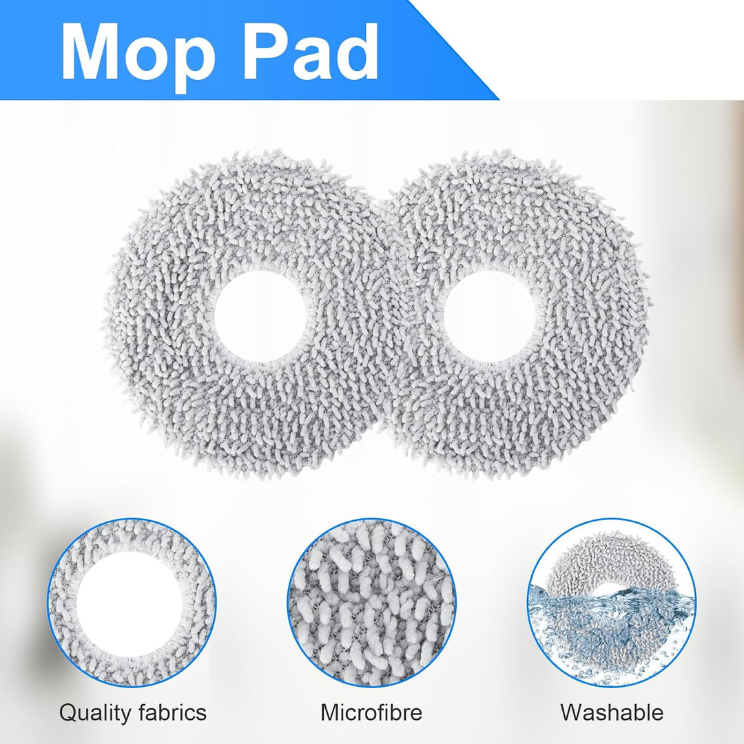 Zubehörset für Xiaomi X20 Max/X20 Pro Roboterstaubsauger, 1 Rollenbürste, 4 Hepa Filters, 4 Wischtüc