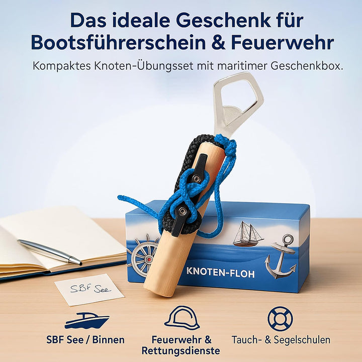 Knoten-Floh Knoten Übungsset Knoten Lernen für SBF See Bootsführerschein & Feuerwehr, Knotenübungsge