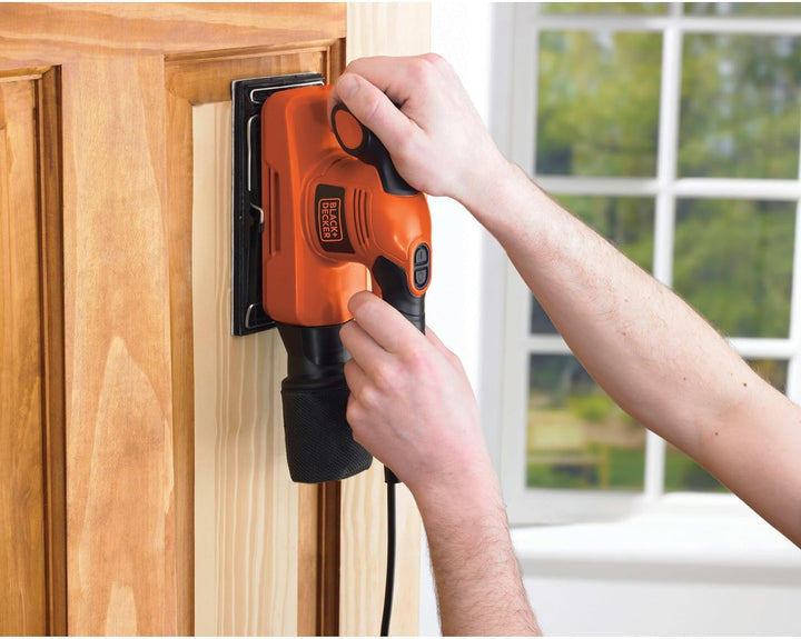 Black+Decker Schwingschleifer, Schleifmaschine (hoher Kreisdurchmesser, für grosse Flächen, ergonomi