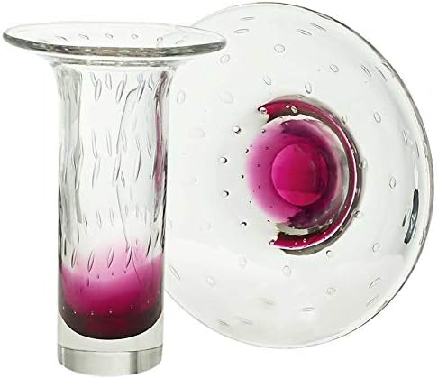CRISTALICA Glasschale Dekoschale Obstschale Glas Transparent Rot Rubin 32 cm mundgeblasen