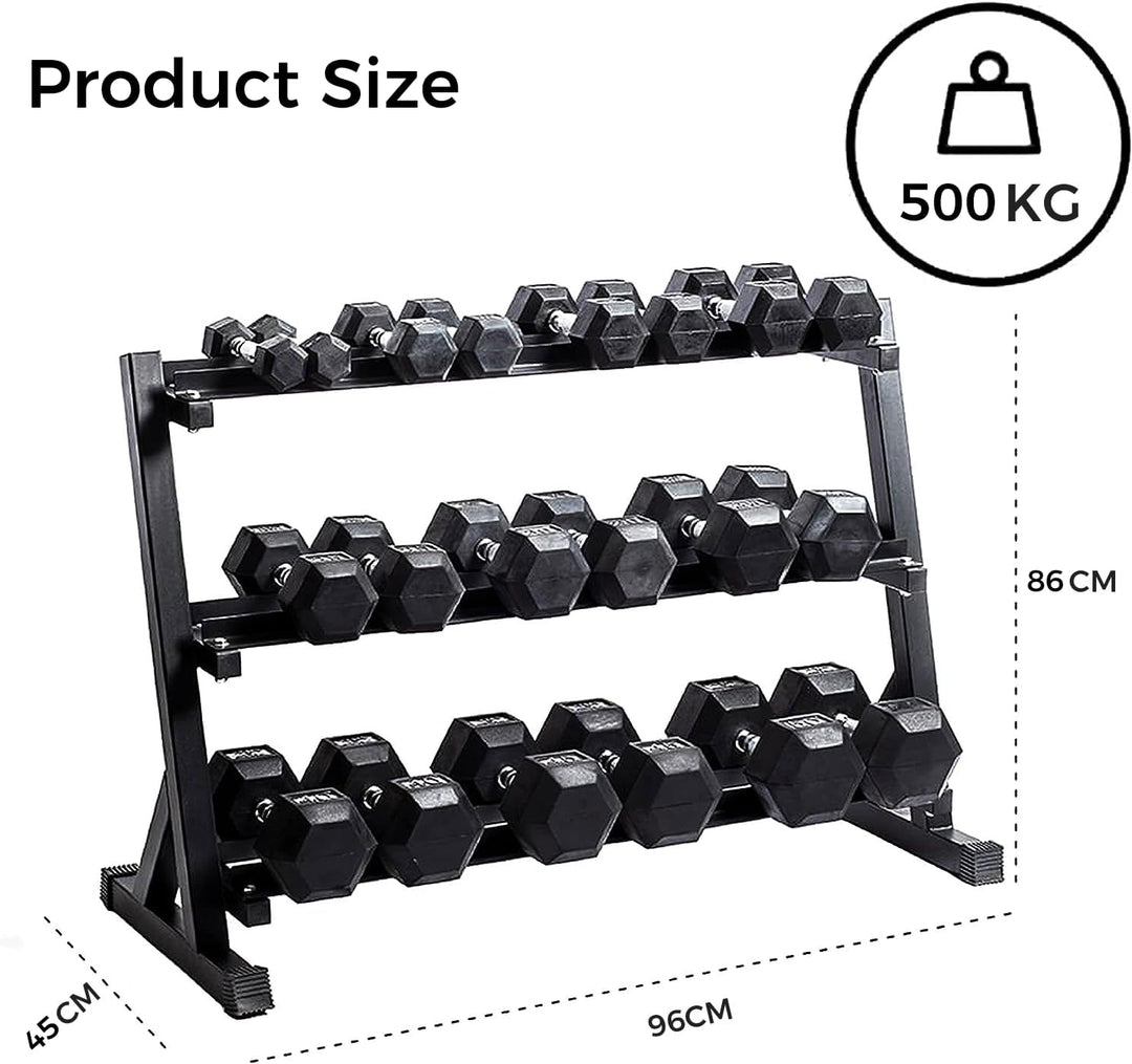 Zlinke Hantelständer Kurzhantelablage, 3 Regale Dumbbell Rack Multilevel Weight Storage Organizer 45