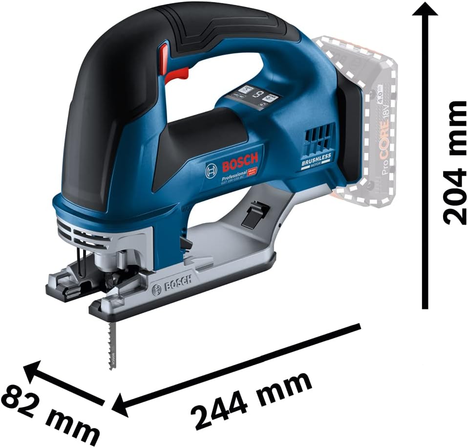 Bosch Professional 18V System Akku Stichsäge GST 18V-155 BC (mit Bügelgriff, bürstenlosem Motor, ohn
