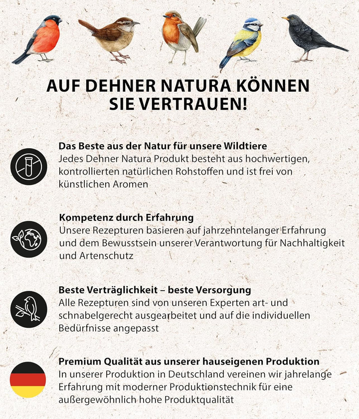 Dehner Natura Premium Meisenknödel ohne Netz, ganzjähriges Wildvogelfutter proteinreich / energierei