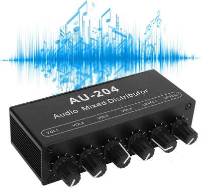 2 in 4 Out 3,5 Mm Stereo Audio Switch Stereo Audio Splitter Box Mini Vorverstärker Kopfhörerverstärk