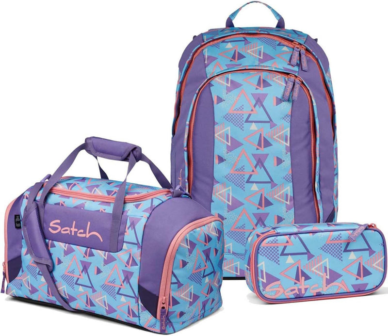 satch Air Schulrucksack Set 3tlg. inkl. Schlamperbox und Sporttasche 80s Dance