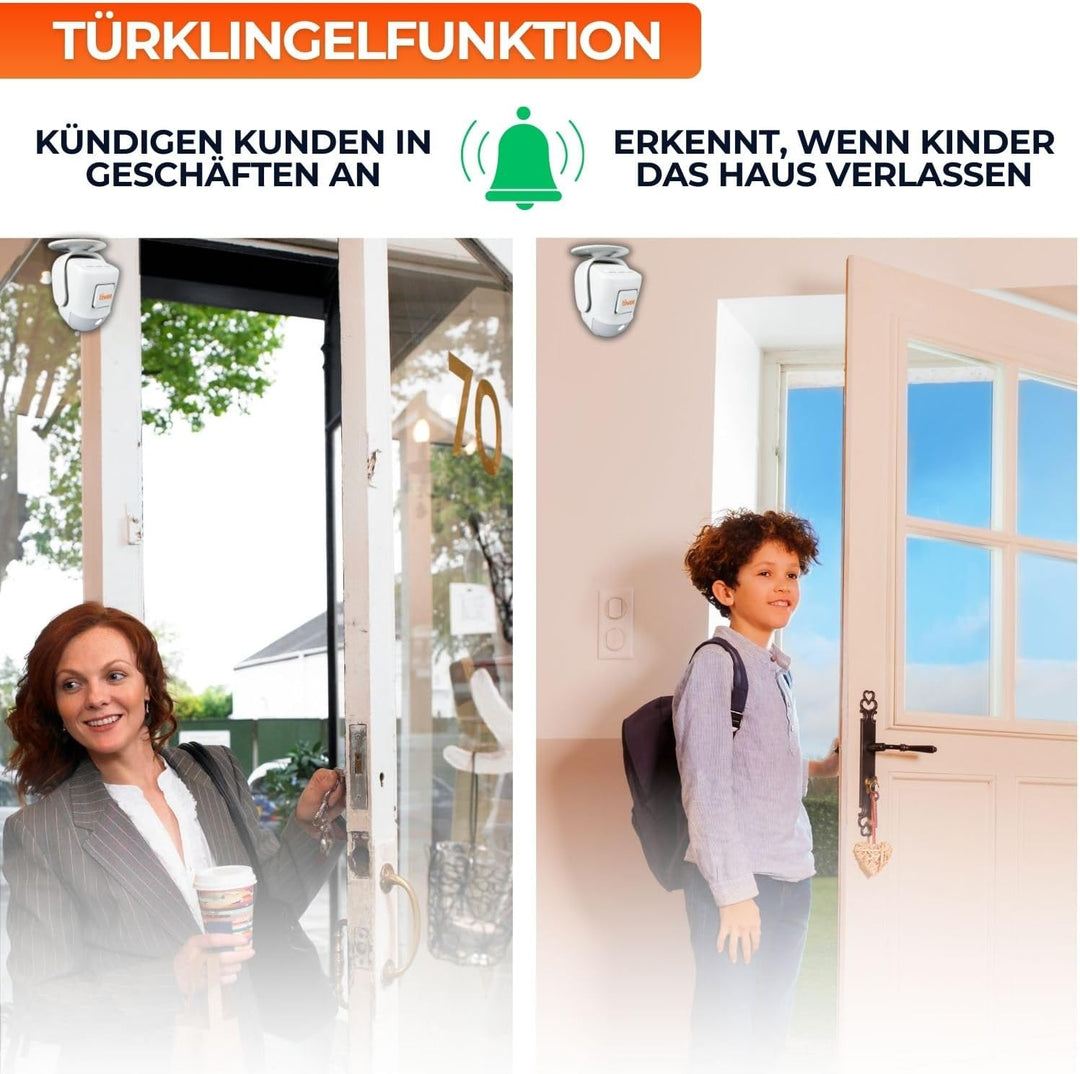 tiiwee X4 PIR Bewegungsmelder Alarm mit Fernbedienung - 120 dB - Erweiterbar - Alarmanlage Innen Sic