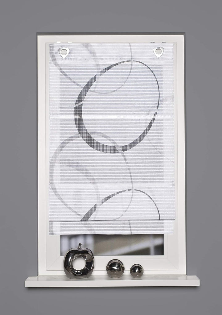Home fashion Magnetrollo Querstreifen Digitaldruck Vitus, GRAU, 130 X 100 cm