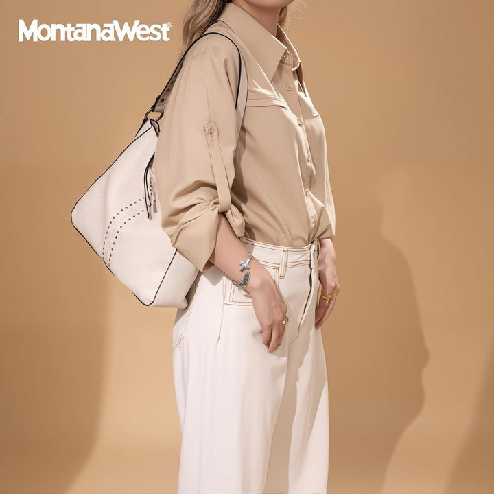 Montana West Hobo Bag for Women Crossbody Purse and Handbags Ladies Chic Shoulder Bags Beige, Beige
