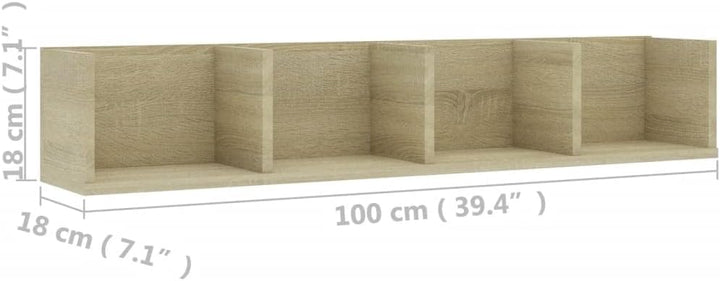 vidaXL CD Wandregal 4 Fächer Wandboard DVD Regal Aufbewahrung Hängeregal Bücherregal Medienregal Dek