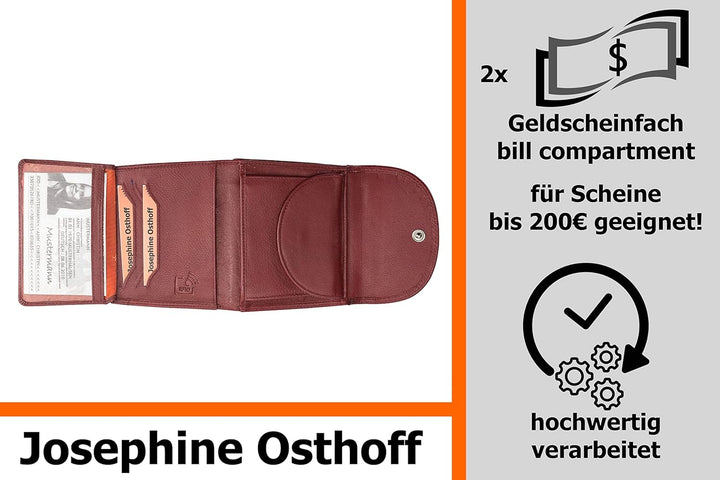 Josephine Osthoff Geldbörse Damen Leder Gross Portemonnaie KleinGeldbörse Herren Kreditkartenetui Mü