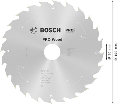 Bosch Accessories 1x Kreissägeblatt Standard for Wood (Holz, Sägeblatt Ø 190 x 30 x 1,6 mm, 24 Zähne