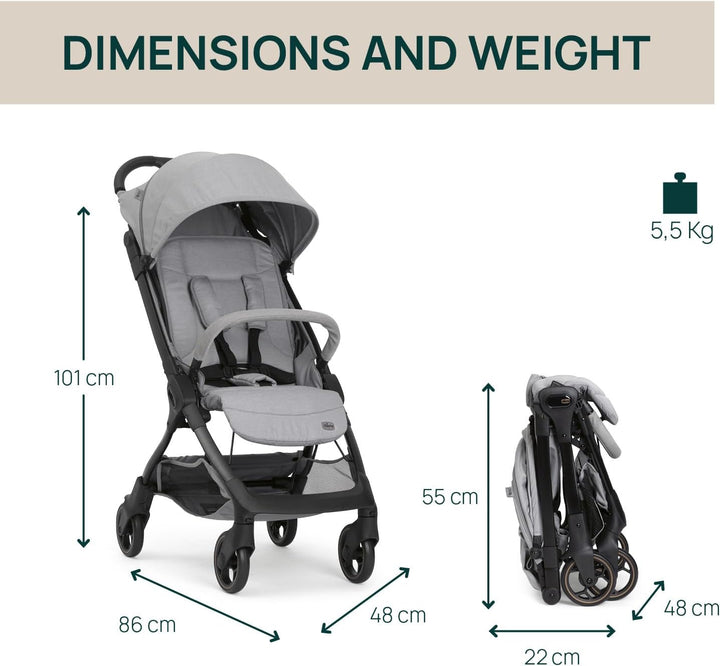 Chicco WE 2 Kinderwagen, leichter, faltbar, von 0 Monaten bis 22 kg, Reise-Kinderwagen, leichter Flu