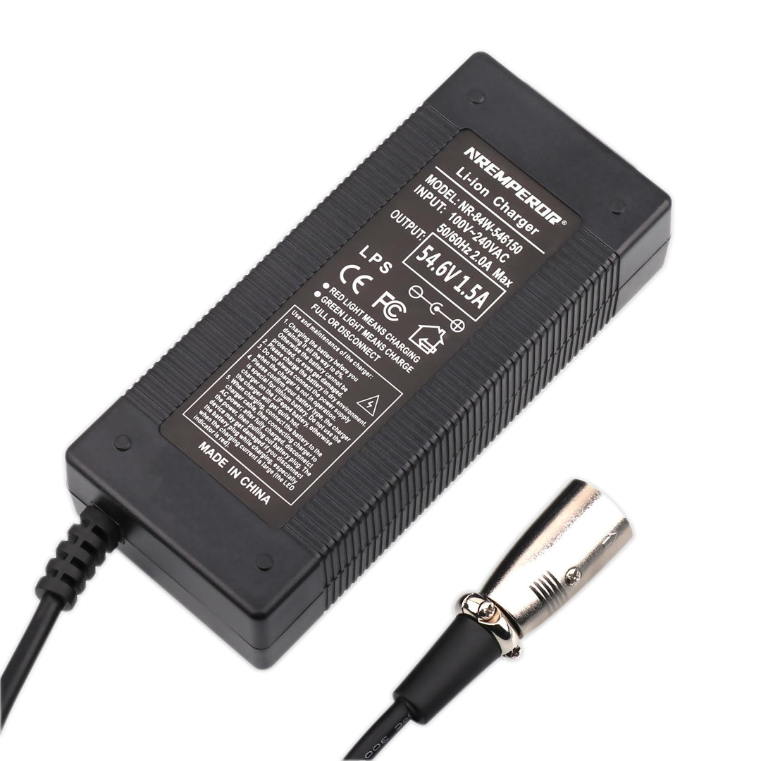 Batterieladegerät Ladegerät Ladekabel 54,6V Netzteil für 48V Batterien mit 3pin XLR-Stecker für E-Bi