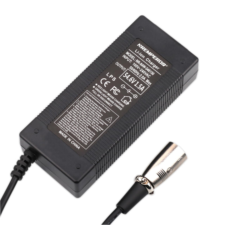 Batterieladegerät Ladegerät Ladekabel 54,6V Netzteil für 48V Batterien mit 3pin XLR-Stecker für E-Bi