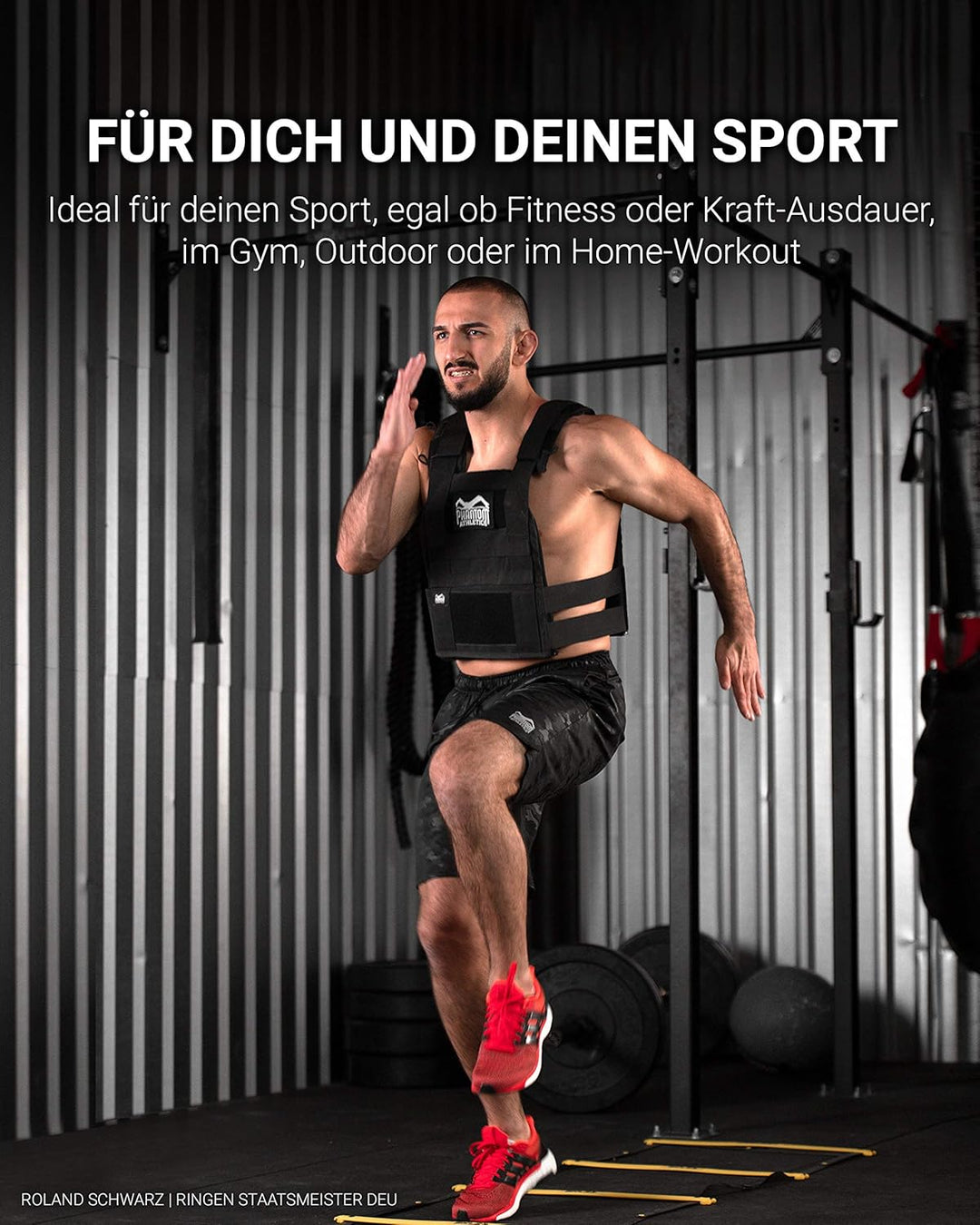 Phantom Athletics Gewichtsweste, Verschiedene Gewichte - Leicht Verstellbar Trainingsweste, Ohne Gew