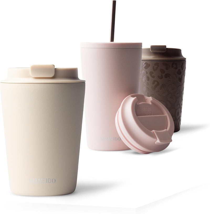 MAMEIDO Thermobecher 350ml, 470ml & 700ml - dichter Kaffeebecher to go aus Edelstahl doppelwandig is