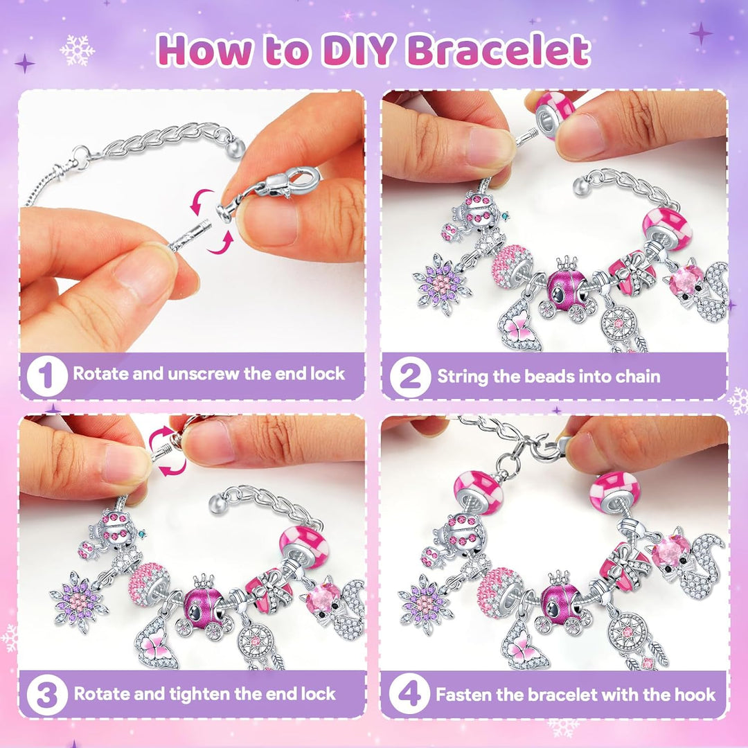 Adventskalender 2025 Kinder Mädchen, Weihnachtskalender Armband Halsketten Charm Mädchen Schmuck, 24