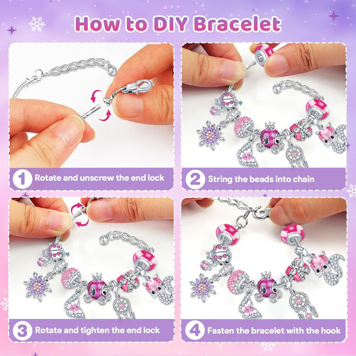 Adventskalender 2025 Kinder Mädchen, Weihnachtskalender Armband Halsketten Charm Mädchen Schmuck, 24
