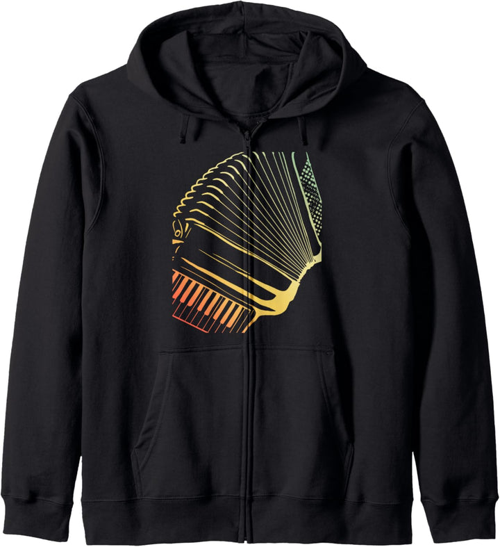 Retro Akkordeon Kapuzenjacke