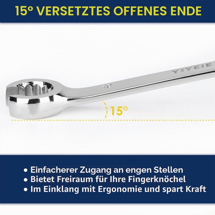 YIYEIE Bremsleitungsschlüssel Set 5-tlg I 9-21mm Offener Ringschlüsse I Chrom-Vanadium Stahl mit Las