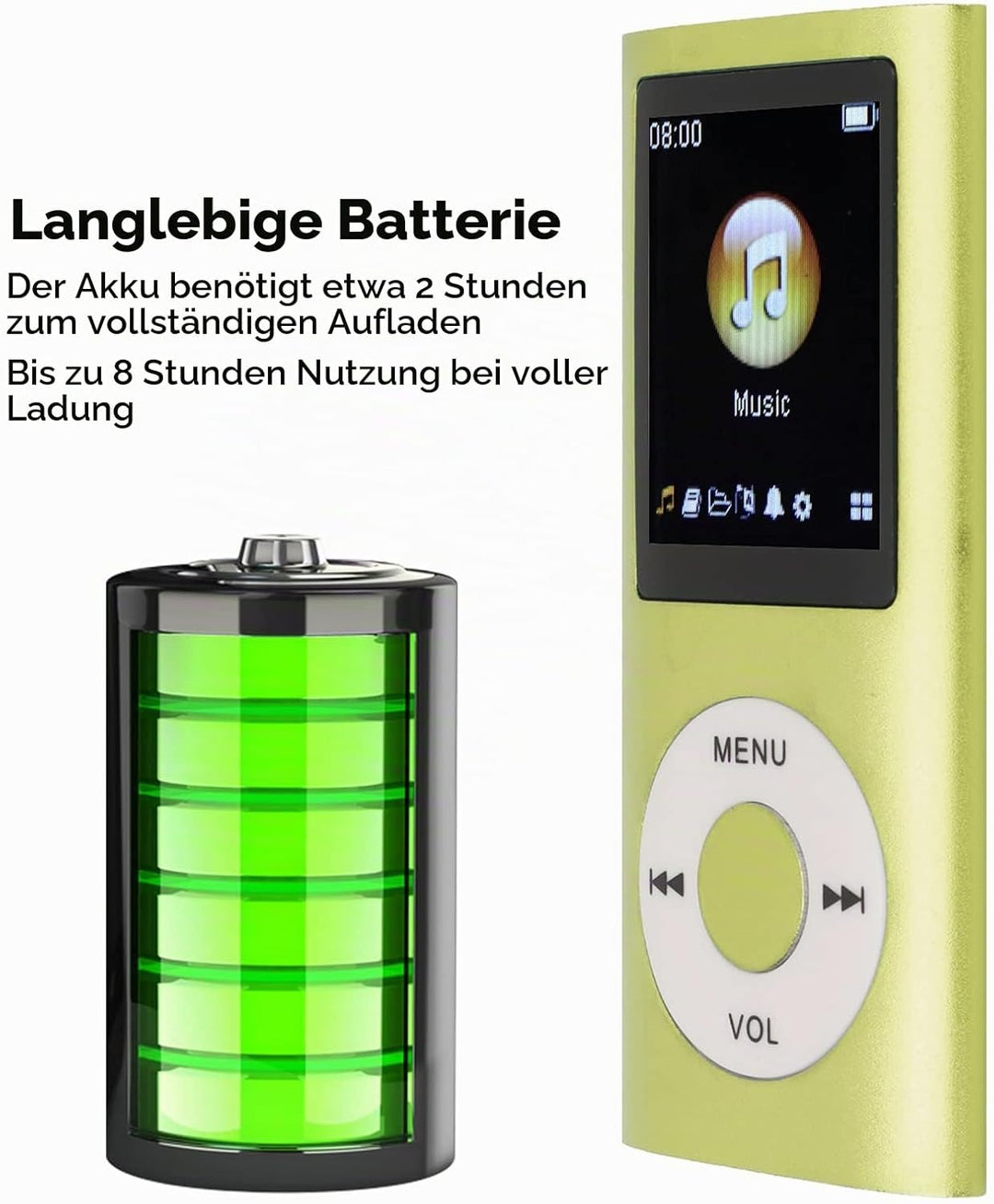 MP3-Player MP3-Player MP3-Player aus Aluminiumlegierung, Stilvoller, Multifunktionaler, Verlustfreie