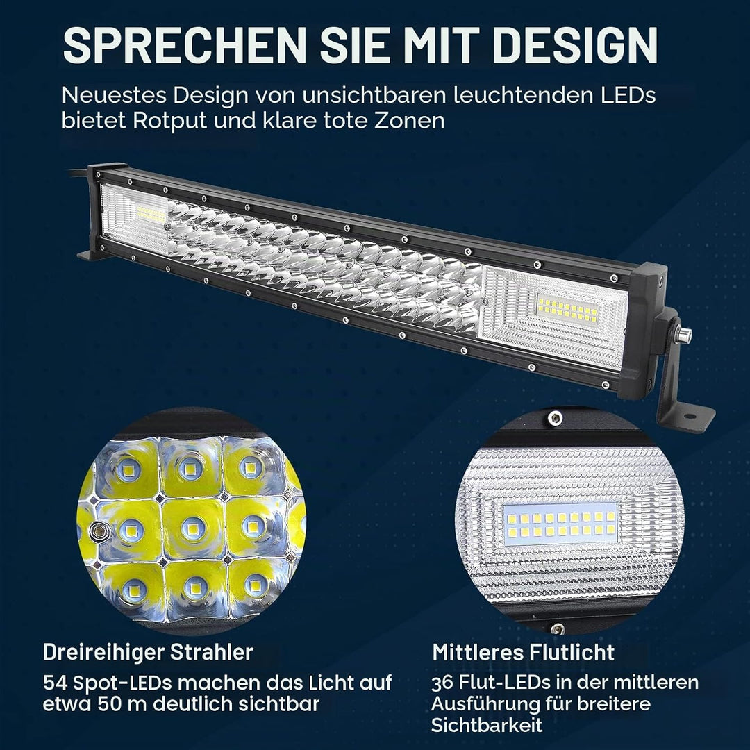 SKYWORLD Gebogen LED Arbeitsscheinwerfer Bar, 22 Zoll 55.8cm 270W Scheinwerfer Flutlicht Combo Offro