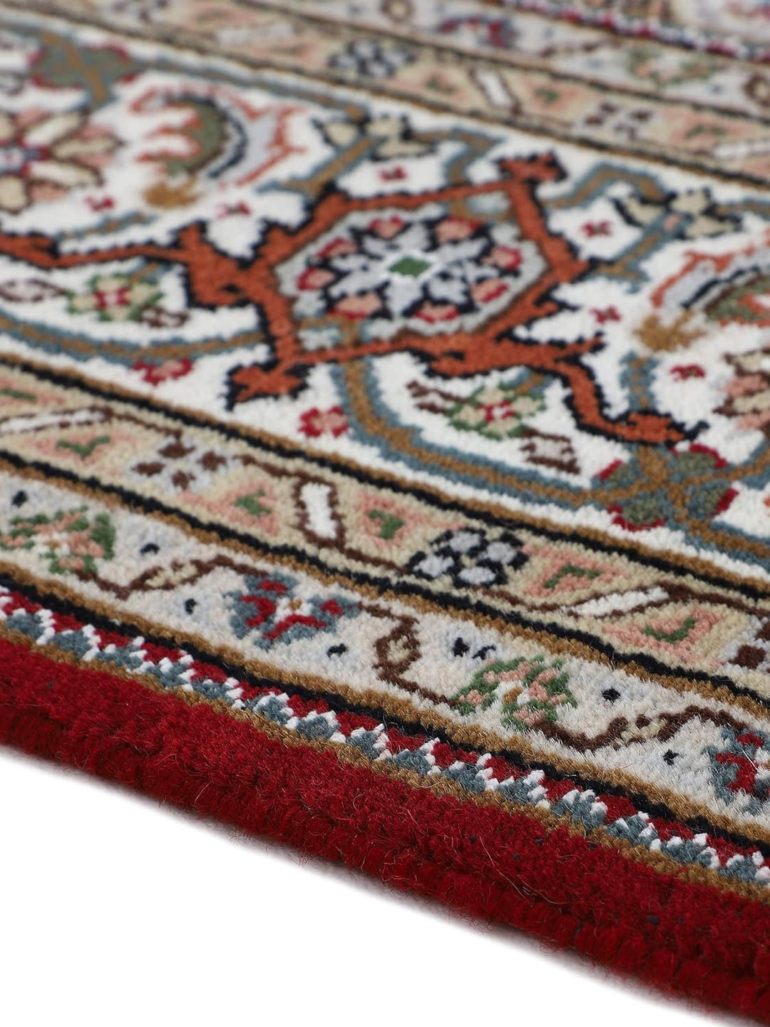 carpetfine Tabriz Mahi Teppich Rot 60x90 cm | Handgeknüpfter Teppich für Wohn- und Schlafzimmer 60x9