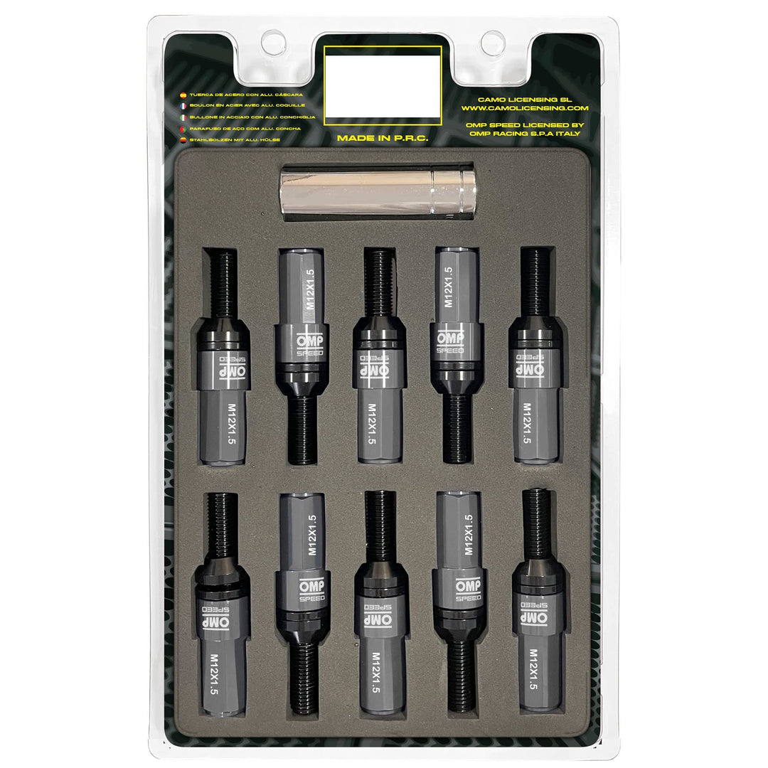 Omp Speed Schraubenset Performance mit Aluminiumschutz M12X1.5 Hex 17-19, L 28 mm, Aluminium 7075+DI