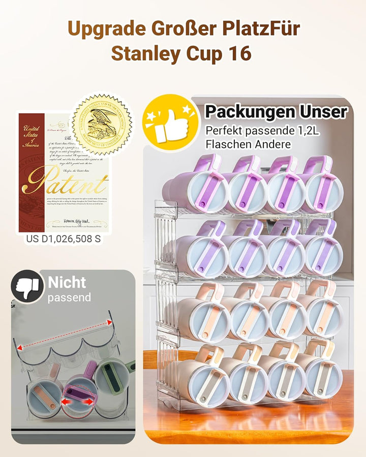 Grösser Flaschenhalter, Schrank Organizer für Küche, Flaschenregal Stapelbar für Küchen Organizer, W