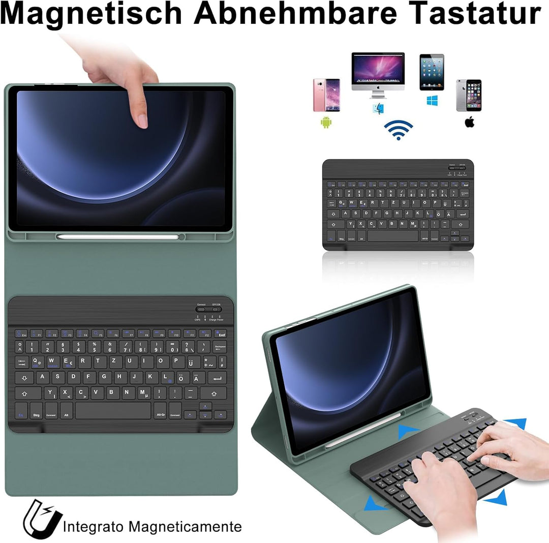 IVEOPPE Tastatur für Samsung Galaxy Tab S9FE/S10FE 10.9", Hülle Tastatur Galaxy Tab S9/S10FE 2025, M