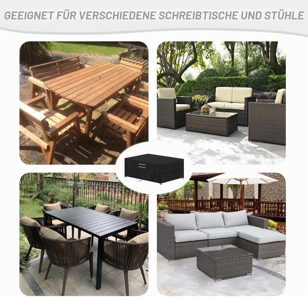 Abdeckplane Gartenmöbel Abdeckung Gartentisch Wasserdicht | Schutzhülle Gartenmöbel Winterfest, Anti
