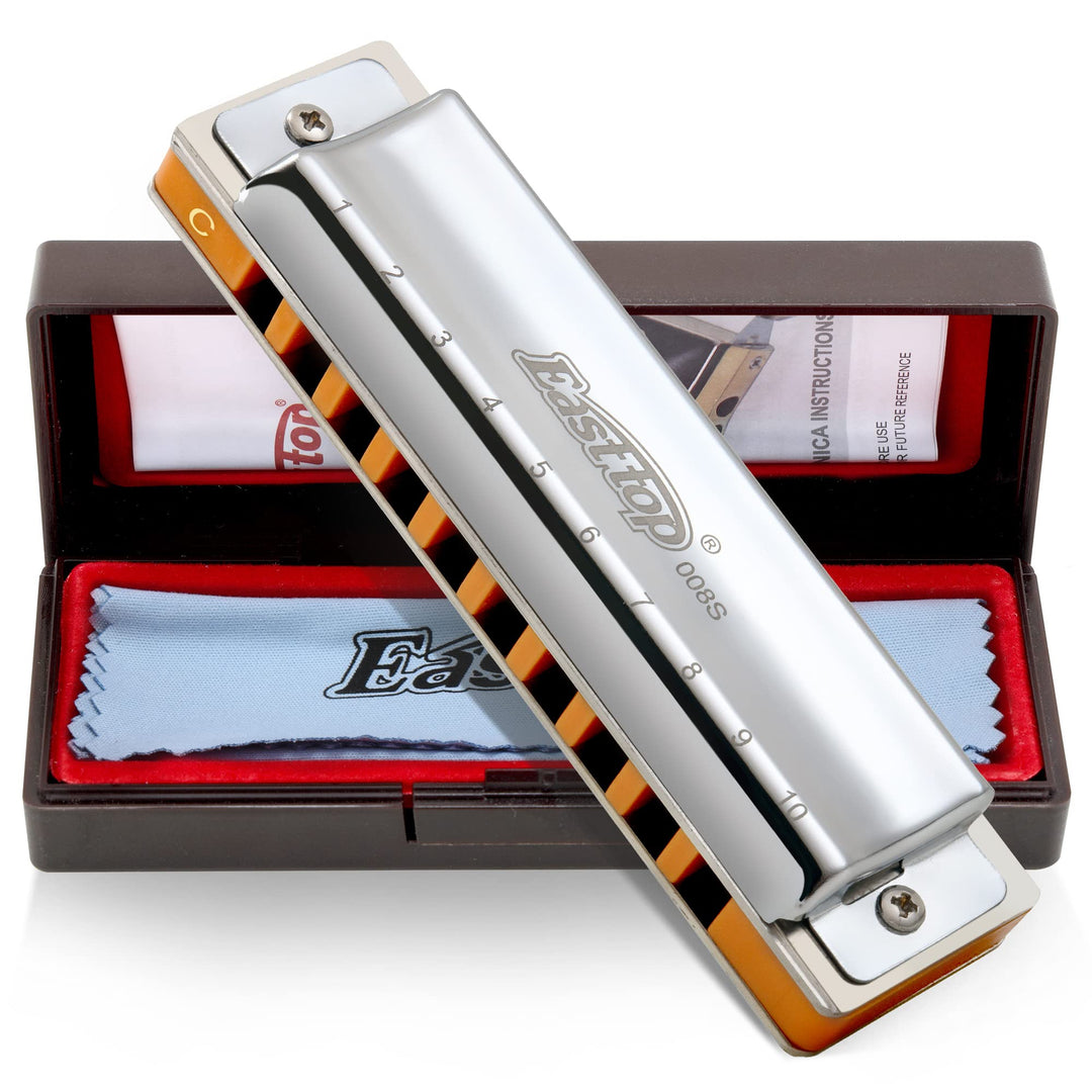 East Top Diatonische Blues Harmonica Mundharmonika Tonart C 10 Löcher T008S Mundharmonika Für profes