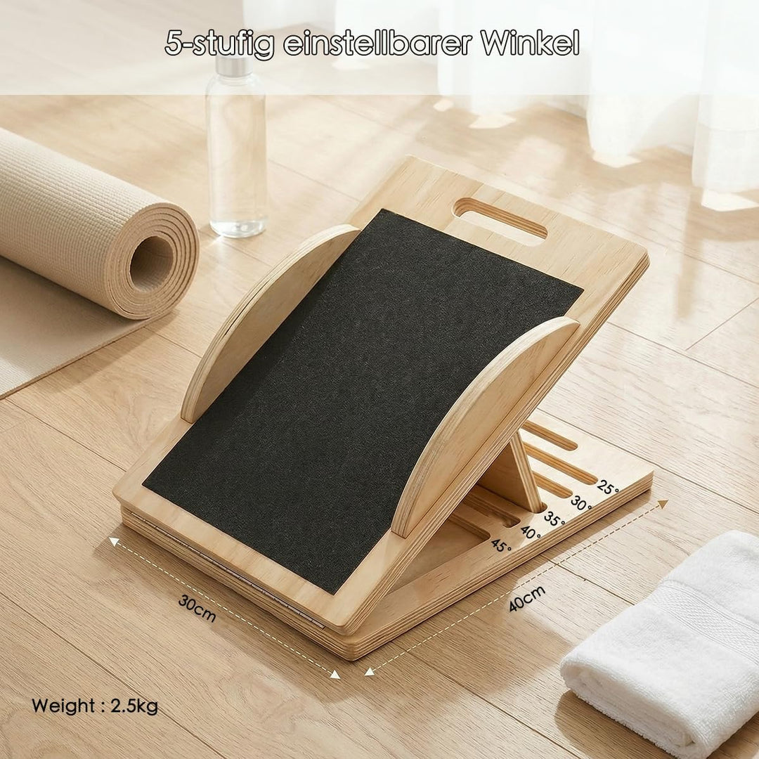 2 in 1 Wadendehner Verstellbarer mit 5 Winkeln, klappbares Balance Board Erwachsene aus Holz mit Tra