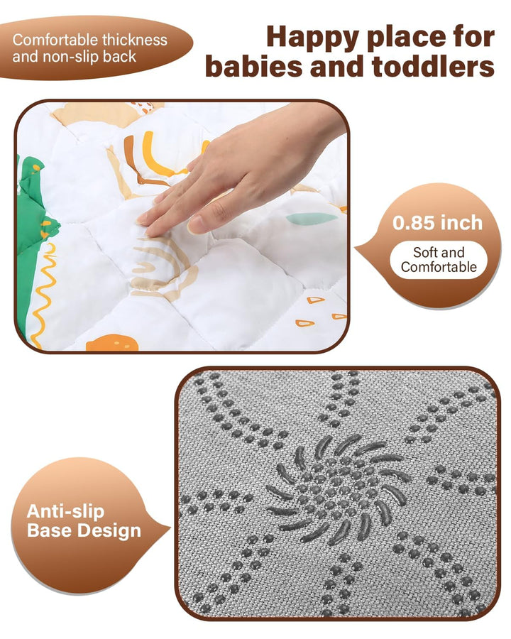 Krabbeldecke Für Baby 110 X 110CM, Krabbelmatte Babymatte Faltbar, Weich und Rutschfest Spielmatte b