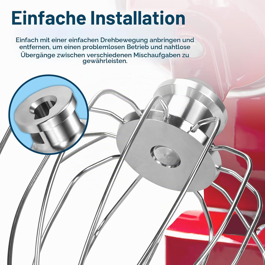 K45WW 6-Drahtiger Schneebesen für KitchenAid 4.5-5 Quart Kippkopf-Standmixer Artisan &amp; Classic Serie