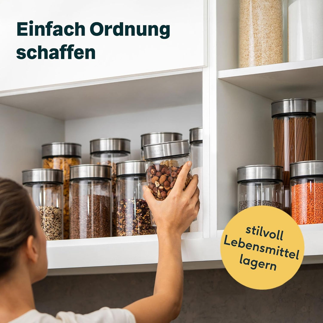 SILBERTHAL Vorratsdosen Glas mit Deckel 400 ml - Vorratsgläser für luftdichte & auslaufsichere Aufbe