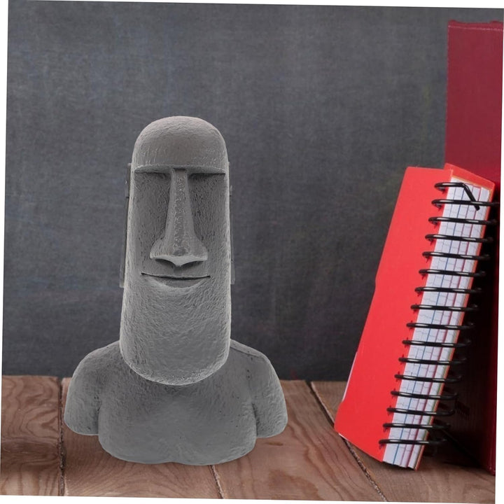 Happyyami Steinstatue Moai-Figur Moai-Statue Moai Tiki Kopf Figur Osterinselfigur Desktop-Moai-Dekor
