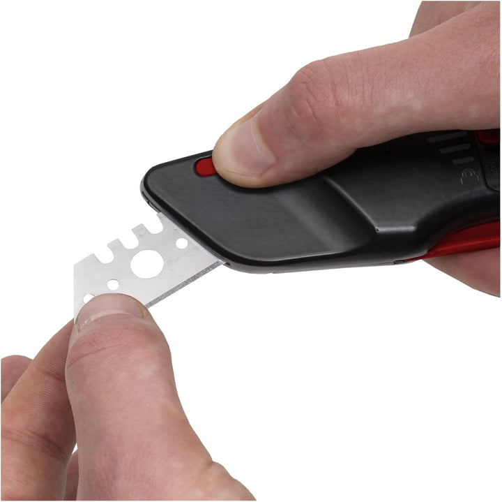 STIER Sicherheits-Cuttermesser Premium mit 10 Ersatz-Klingen, automatischem Klingeneinzug
