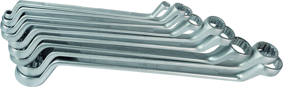 Doppelringschlüssel-Satz, gekröpft DIN 838 | CrV | No.9290 K | 10-tlg. 6-27 mm | WGB